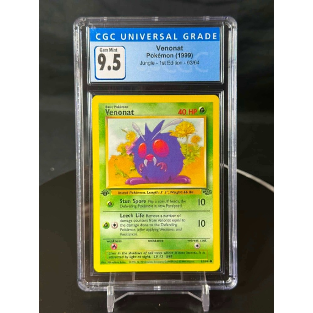 Venonat 1st Edition Jungle 63/64 CGC 9.5 Gem Mint 1999 Pokemon Card WotC